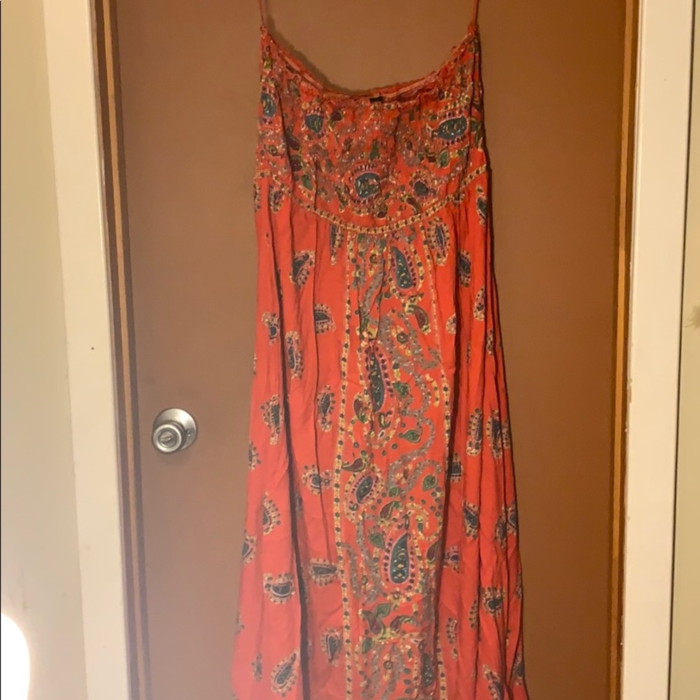 Orange paisley maxi dress
